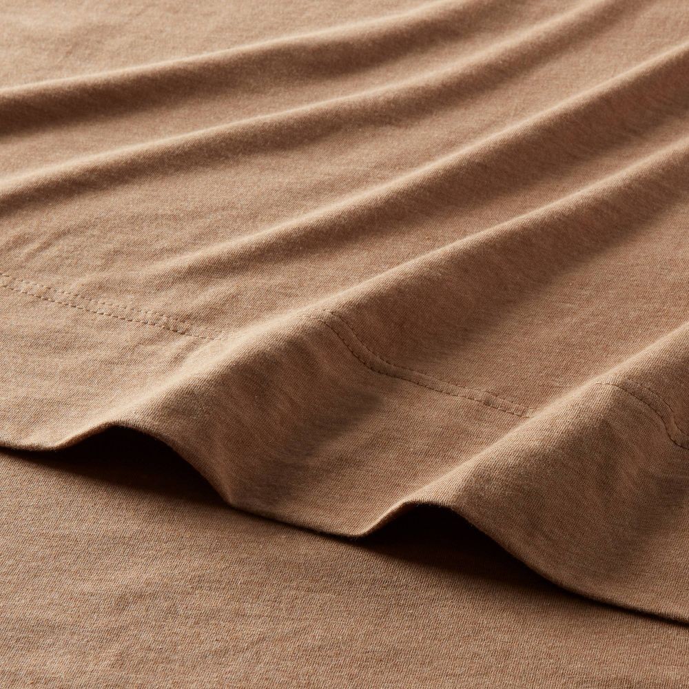 Twin Cotton Jersey Sheet Set Brown Heather - Threshold: Knitted,