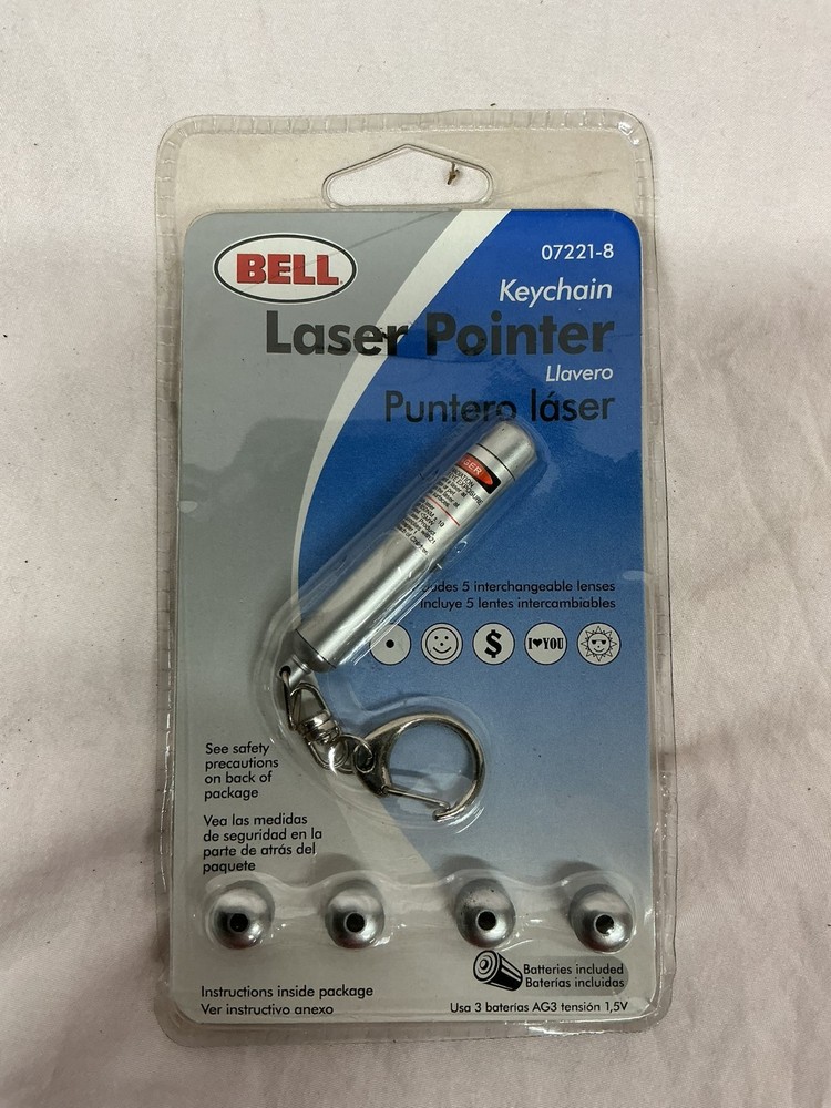 Bell Keychain Laser Pointer Batteries Included 5 Interchangeable Lenses 07221-8