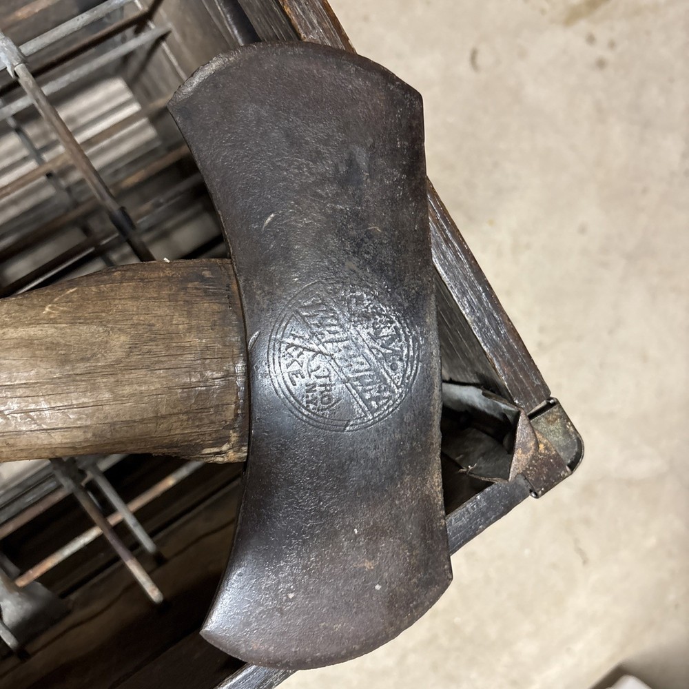 JM Warren Axe Head, Double bit, Embossed axe, Axe Head Only