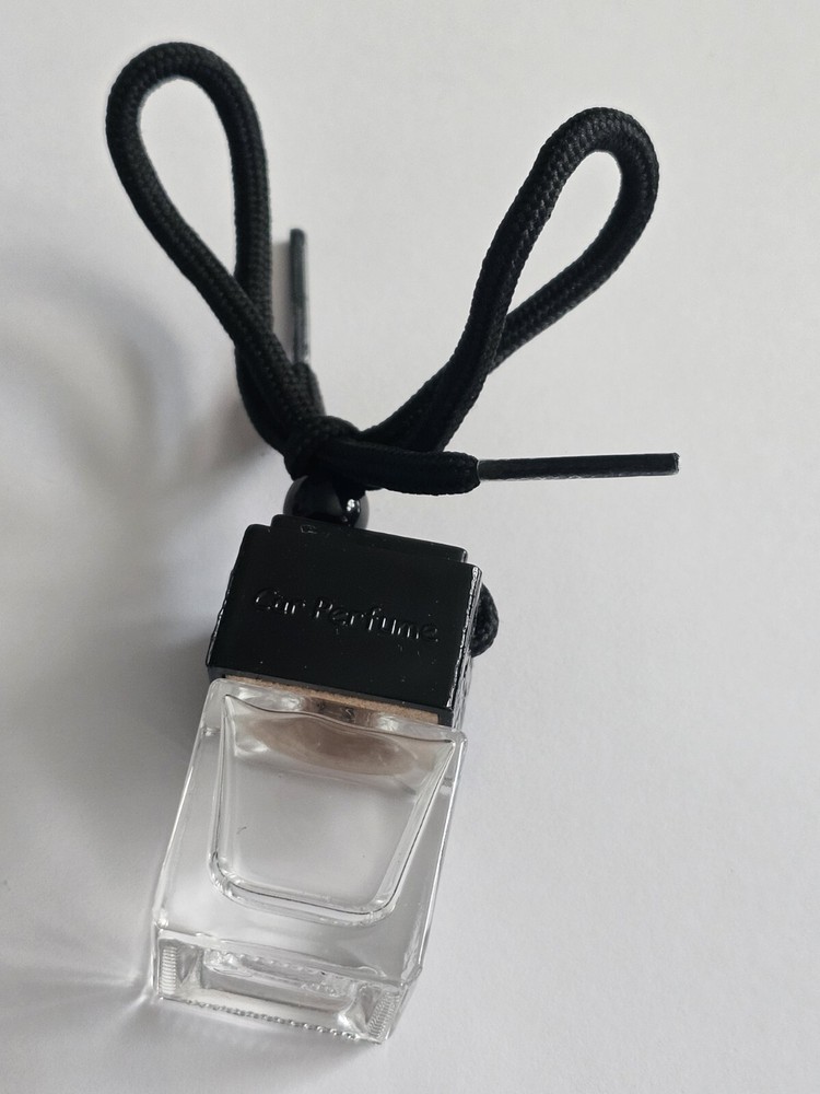 Glass Cube x3 Empty Small Perfume Potion Holder Jar With Hanging Tie Lace String