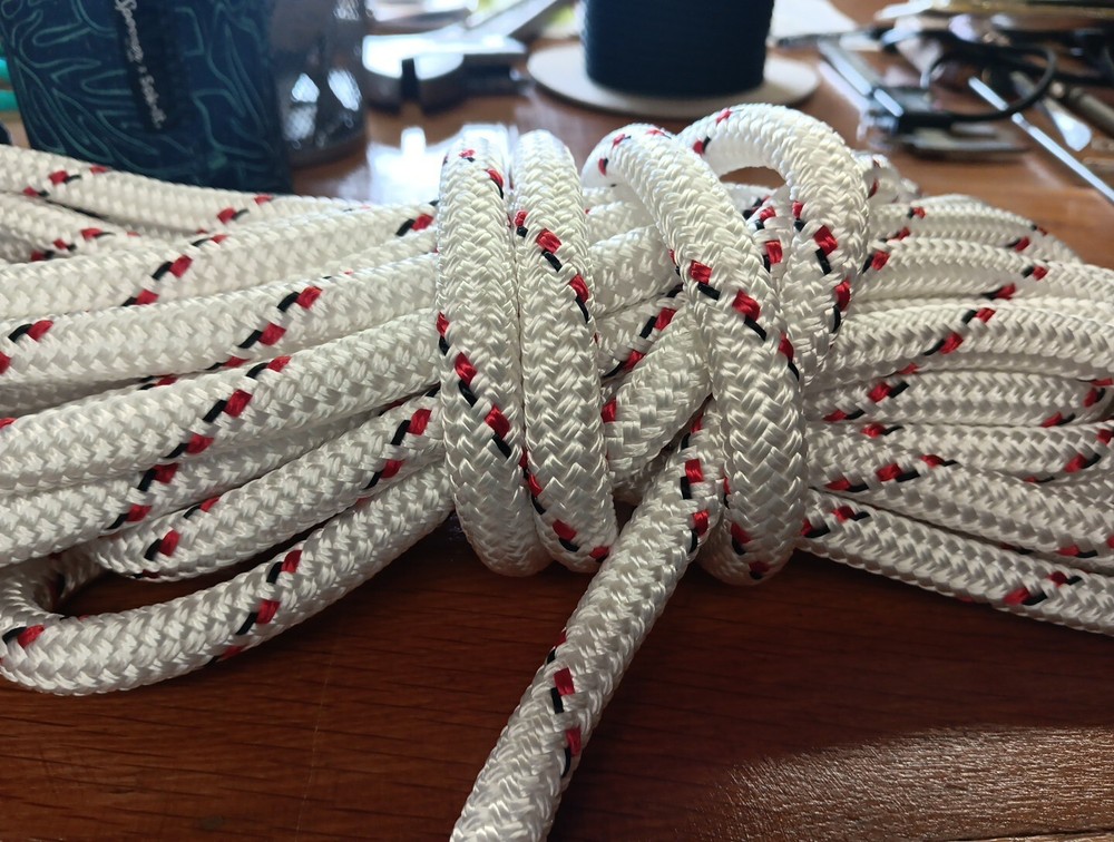 7/16" x 81 ft. Double Braid-Yacht Braid Polyester Made in USA.