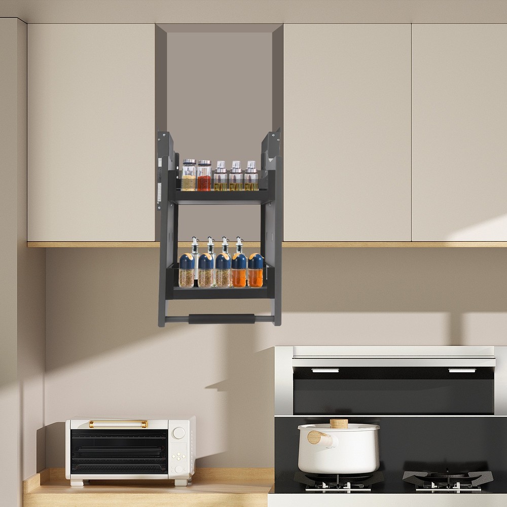 2-tier 41*28*54cm Cabinet Pull-down Shelf Pull-down Dish Rack Space-saving