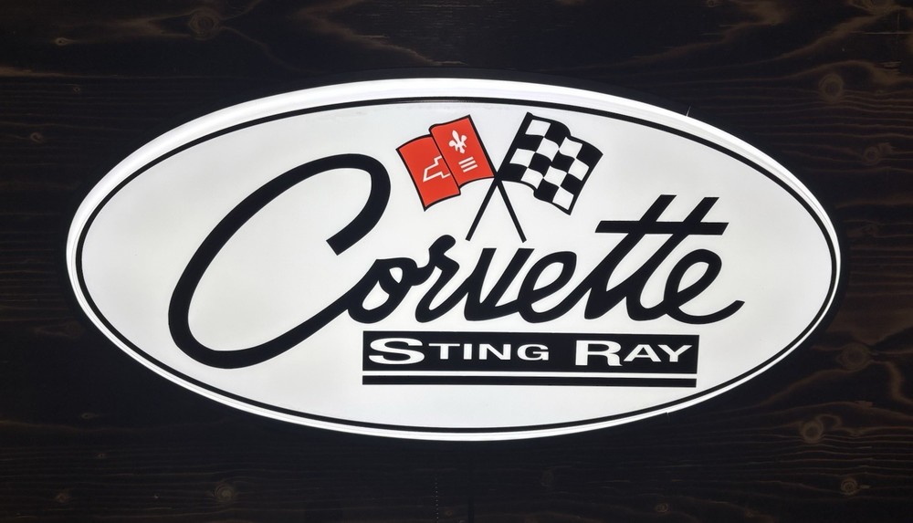Corvette Sting Ray 32" Backlit LED Oval Sign
