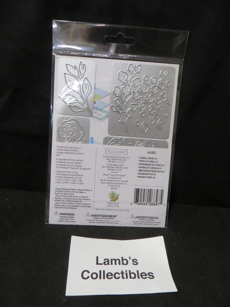 Sizzix Thinlits Floral Layers #2 by Jen Long 7 dies Ellison Scrapbooking 665083