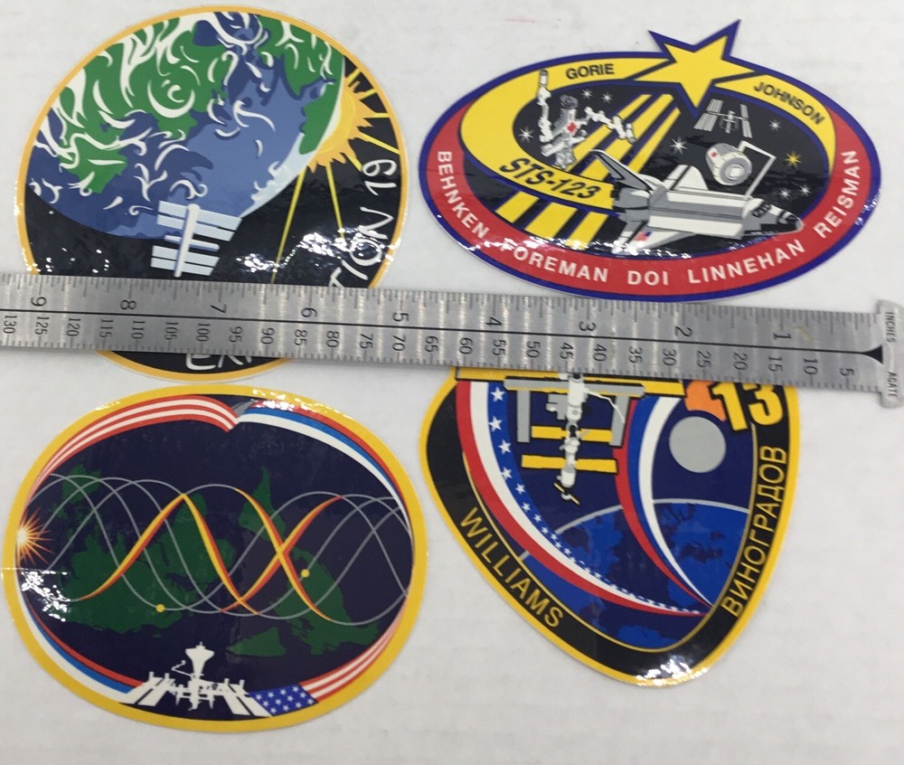 NASA Mission Sticker Lot 4 Space Shuttle Patch Program Logos All Different