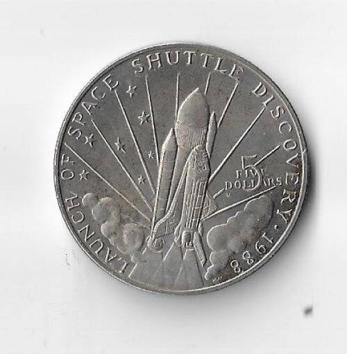 MARSHALL ISLANDS SPACE SHUTTLE DISCOVERY $5 5 DOLLAR COIN
