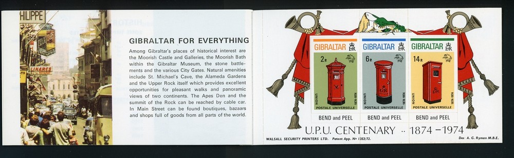 Gibraltar Scott #309a SA BOOKLET COMPLETE Post Boxes CV$11+