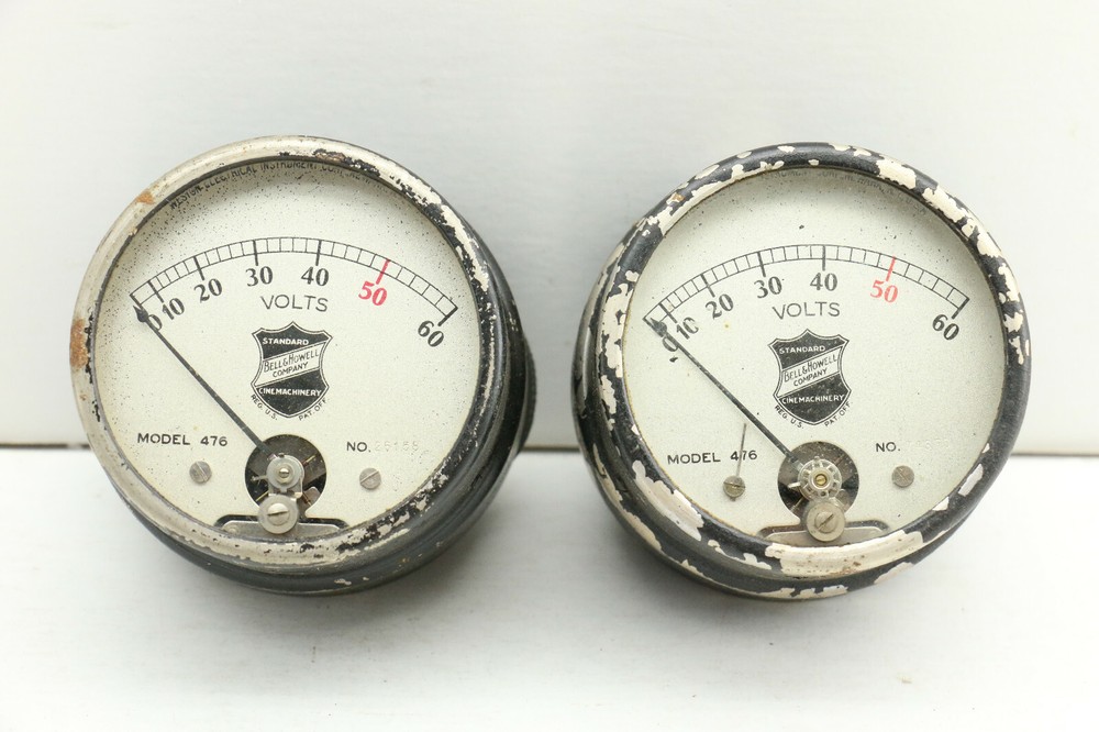 4pc Antique Vintage Steampunk Volt Gauges Untested as Found