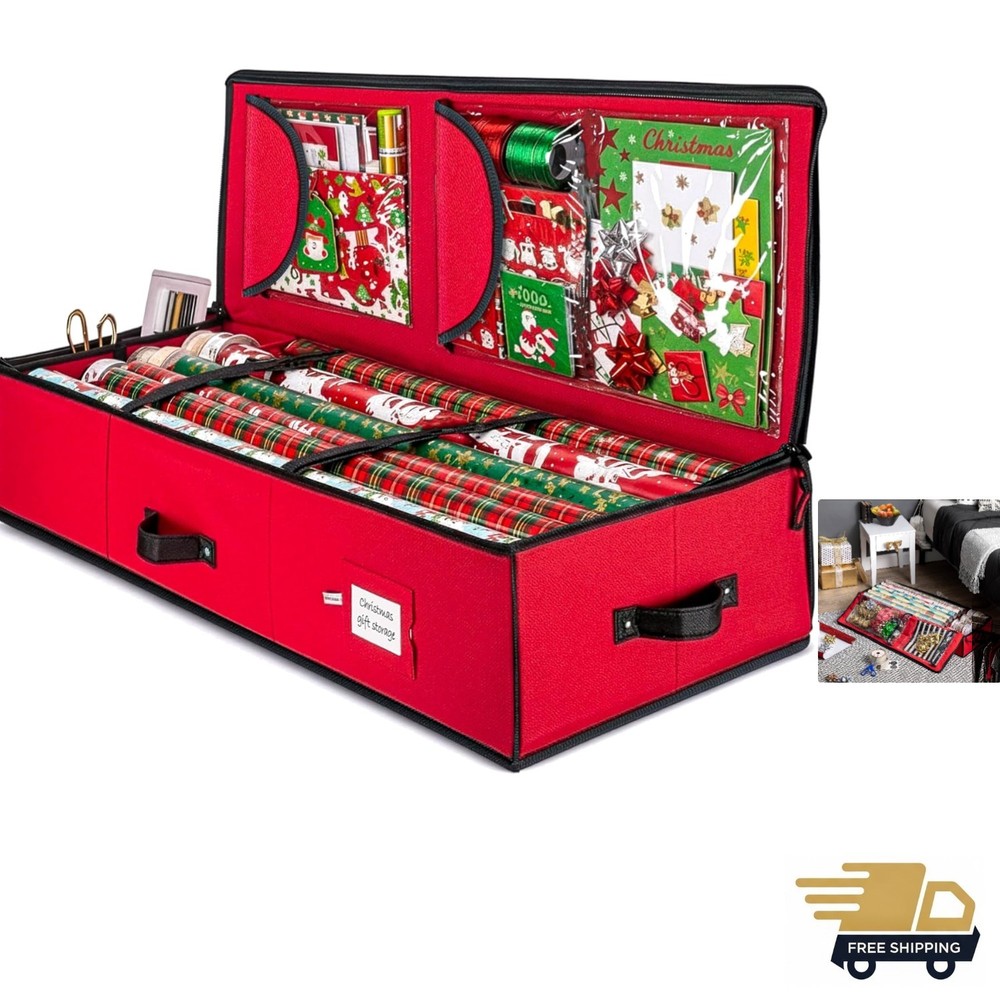 Gift Wrapping Paper Organizer Storage - 40" Gift Wrap Storage Containers with...