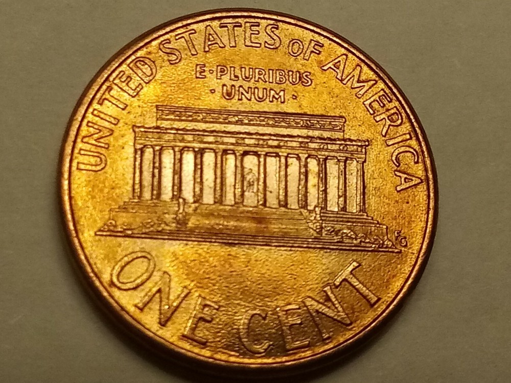 1993-Lincoln Red Toning Cent. BU.