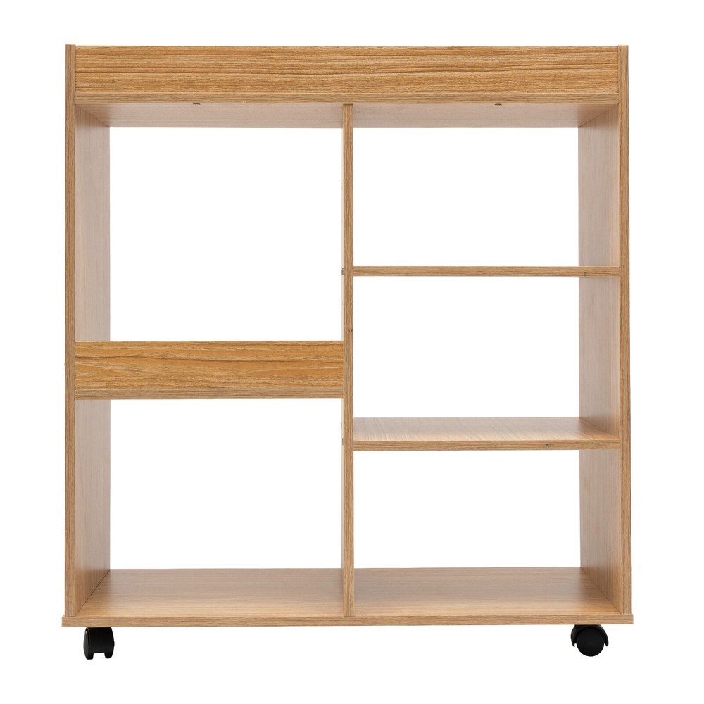 Filing Cabinet, Storage Shelf, Mobile Printer Stand Rubberwood
