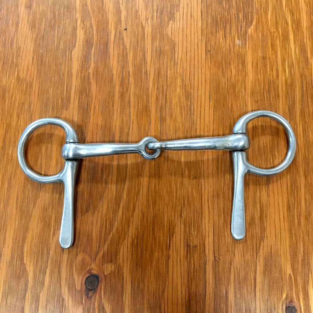 Half Cheek Single Joint Snaffle Bit Half Spoon Riding Driving 4.75" Mouth [B20]
