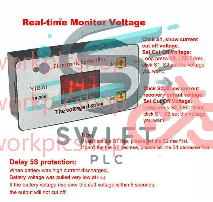 Adjustable 12v Battery Low Voltage Cut off Switch Protection Control Module M