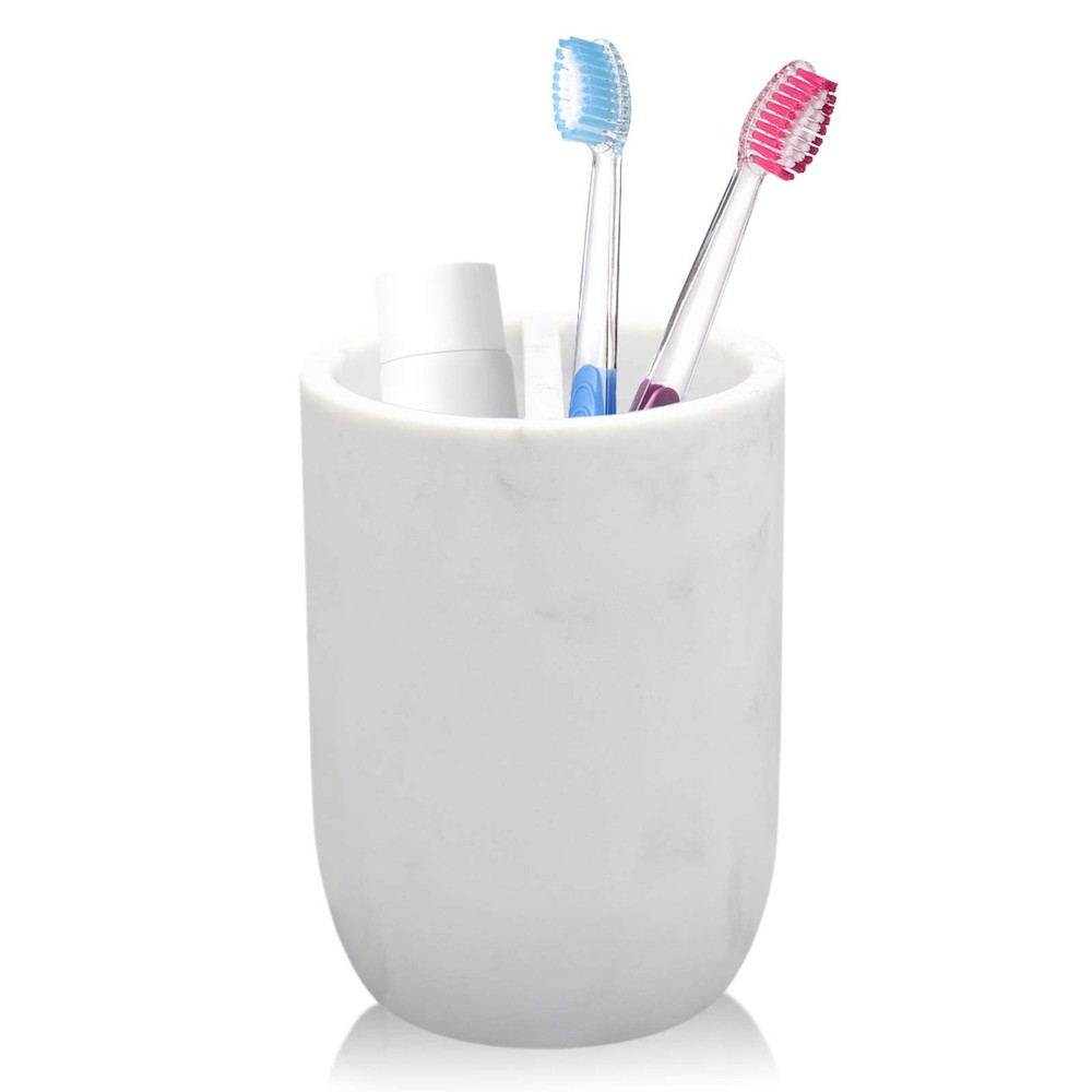 Toothbrush Holder Polyresin Organizer 1Pack, White