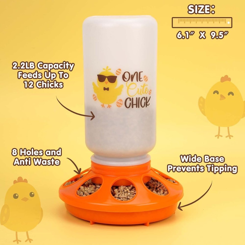 Automatic Chicken Feeder Waterer 1L Brooder Kit Chick Duck Coop Supply
