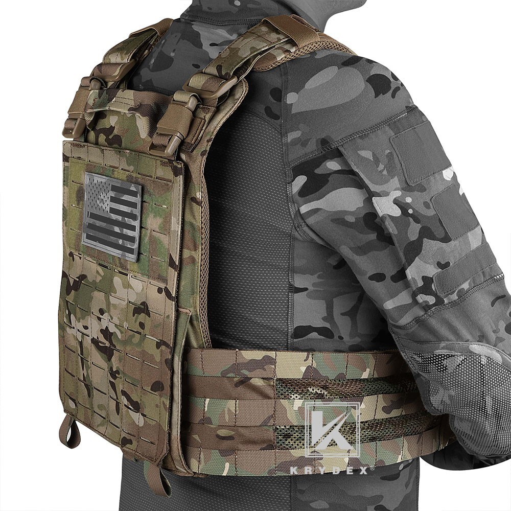 KRYDEX Tactical Plate Carrier Quick Release & Laser Cut MOLLE Panel Ranger Green
