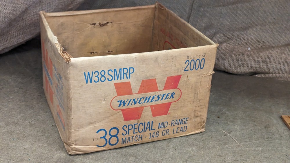 Winchester Olin 38 Special Midrange ammo cardboard case,