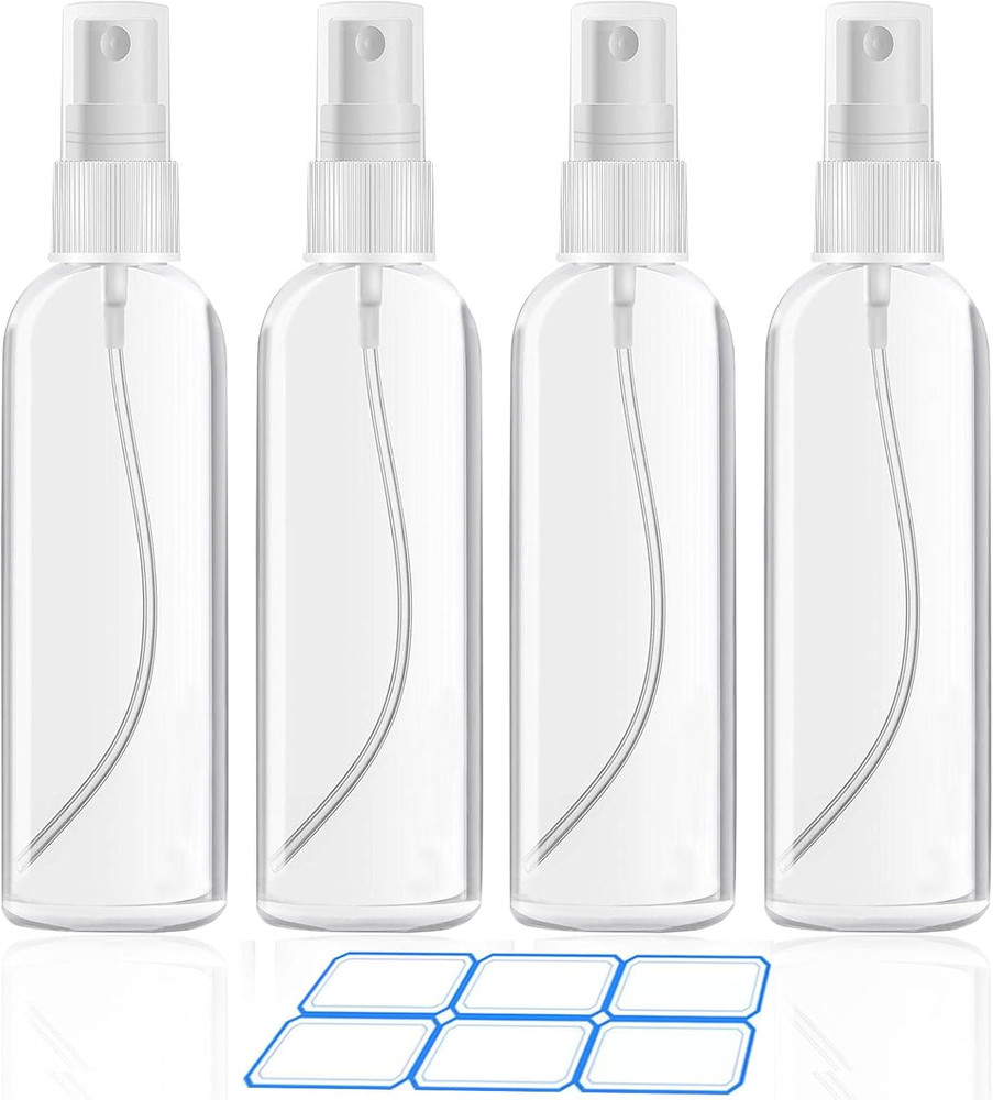 4 Pack 4 Oz (120Ml) Small Spray Bottles - Fine Mist, Refillable, Reusable