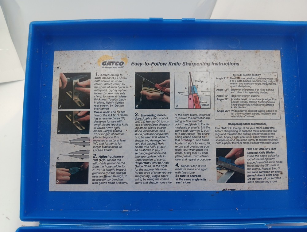 Gatco Knife Sharpener 3 STONE INCOMPLETE
