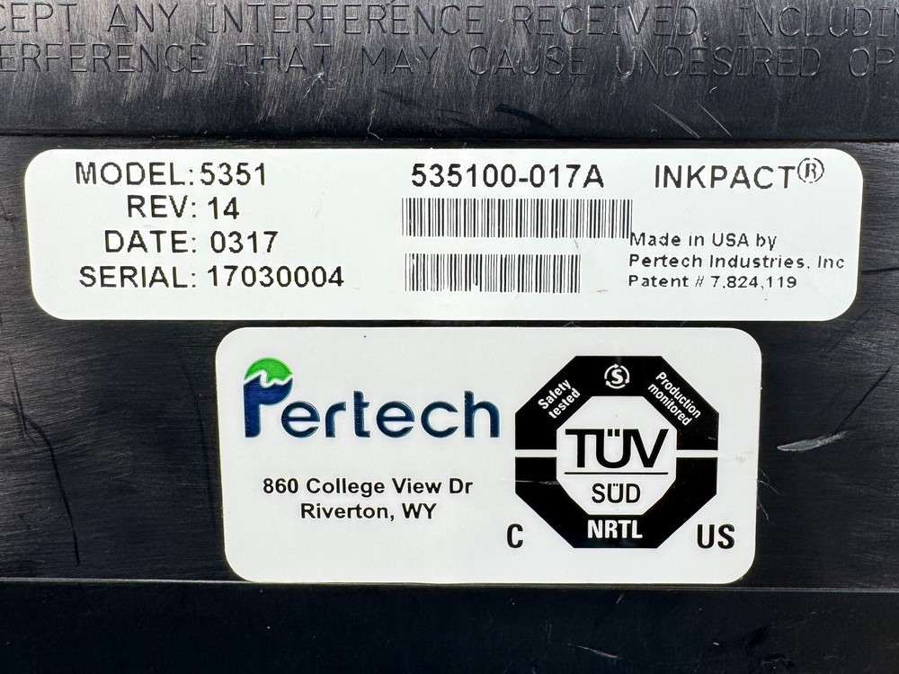 TESTED Pertech 5351 Inkjet/Matrix POS Transaction Receipt Printer USB Serial