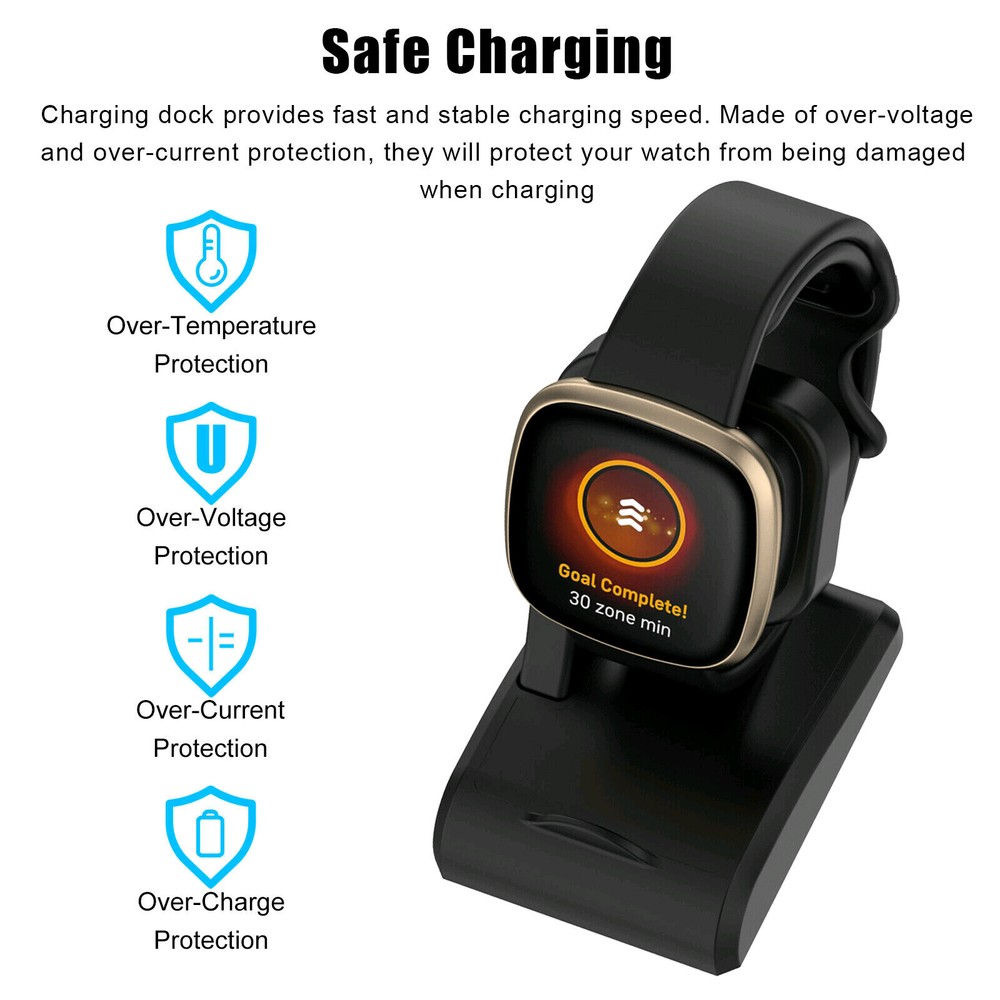 USB Charging Cable Charger Cradle Dock Replacement Fit Fitbit Versa 4/Sense 2
