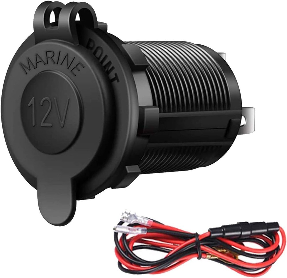 Waterproof 12V Cigarette Lighter Socket with Overload Protection for Vehicles