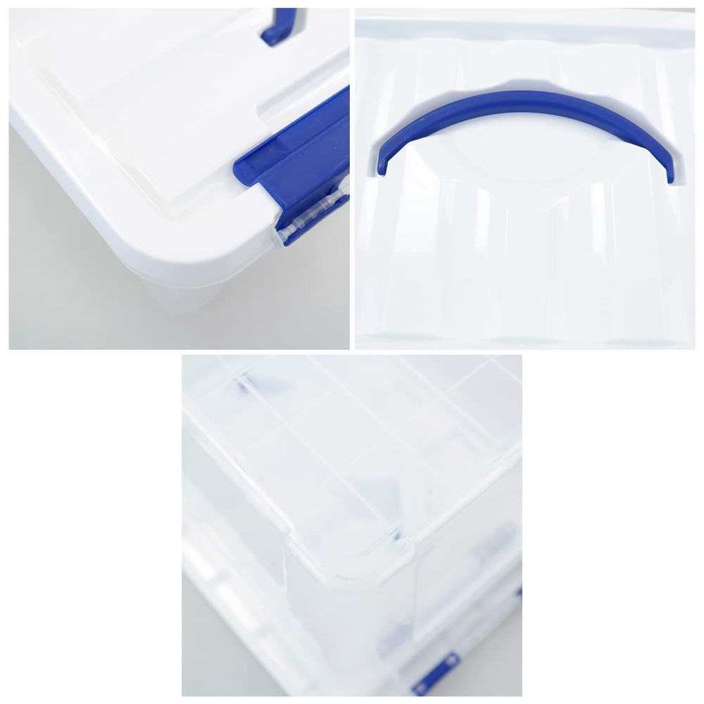 7 Quart Plastic Storage Boxes, 6 Pack Clear Storage Bins with Lids 6 Quart