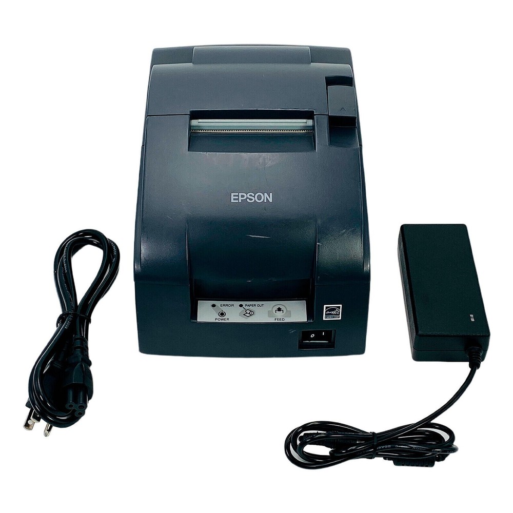 Epson TM-U220B Dot Matrix POS Receipt Printer Serial with AC Adapter TESTED