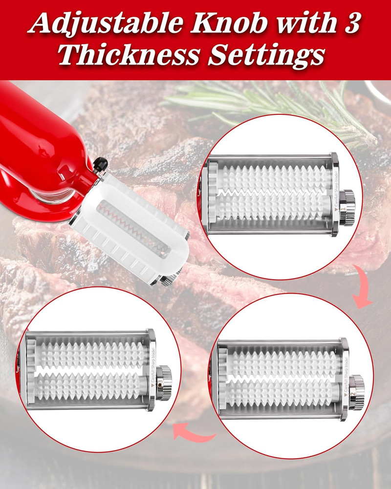Meat Tenderizer Attachment for Kitchenaid Stand Mixer, Adjustable Meat Tenderize