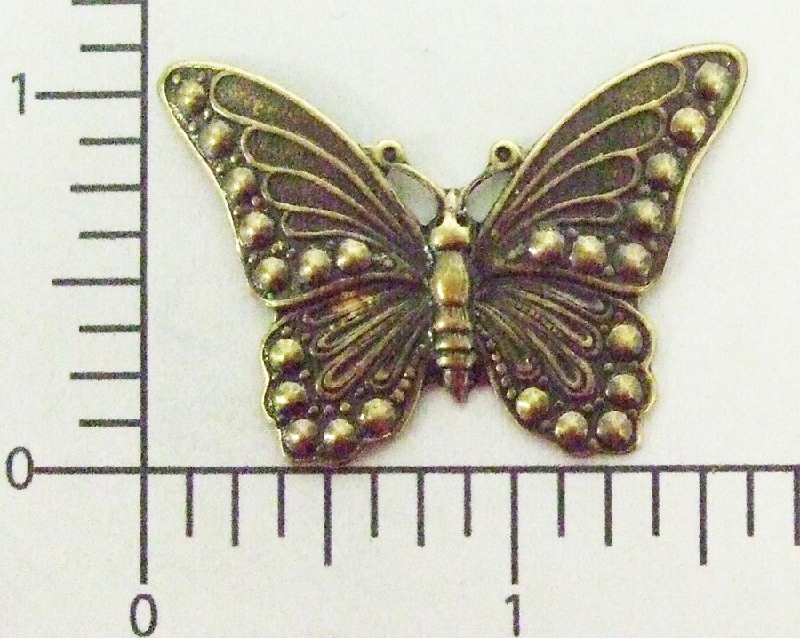 34963         2 Pc  Brass Oxidized Victorian Butterfly Jewelry Finding