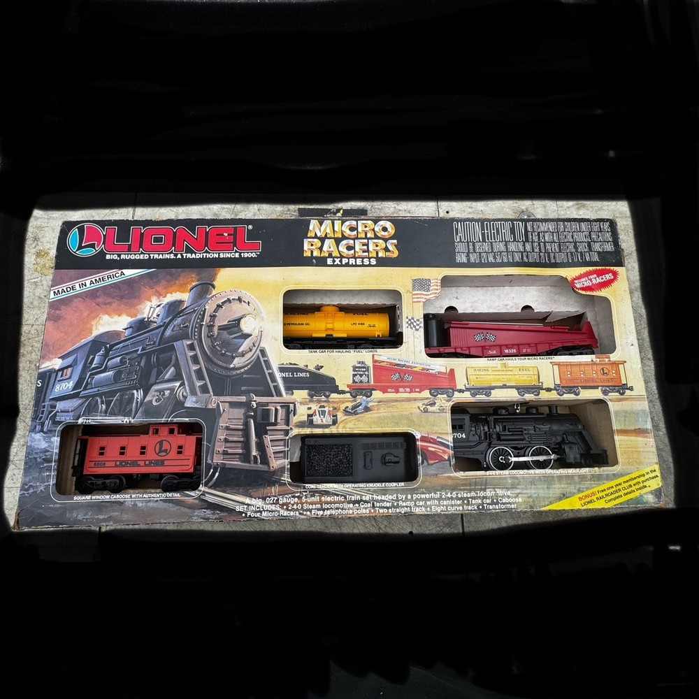 Vintage 1989 Lyonel Micro Racers Express Train Set Complete