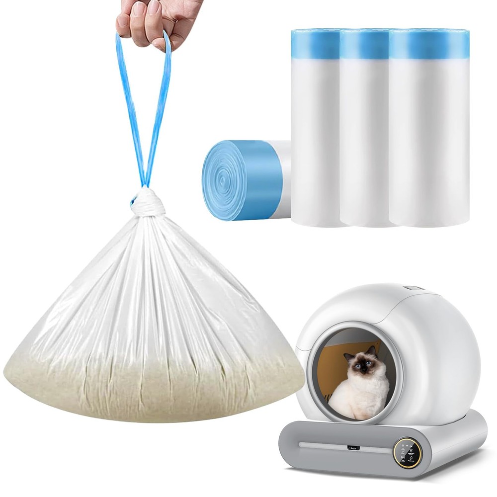 -Cleaning Litter , Drawstring Litter Liners, 60 Count Waste Drawer Liners Bag...