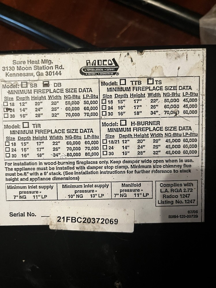 ceramic log gas fireplace insert