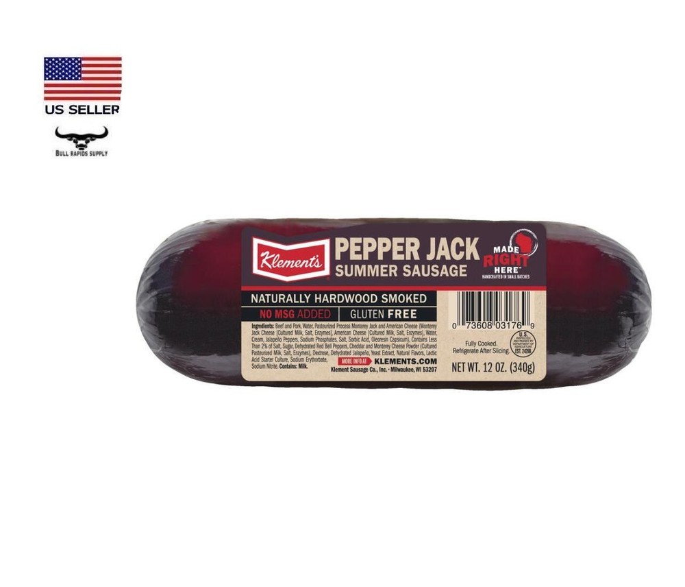 Klement's Pepper Jack Summer Sausage - 12 oz