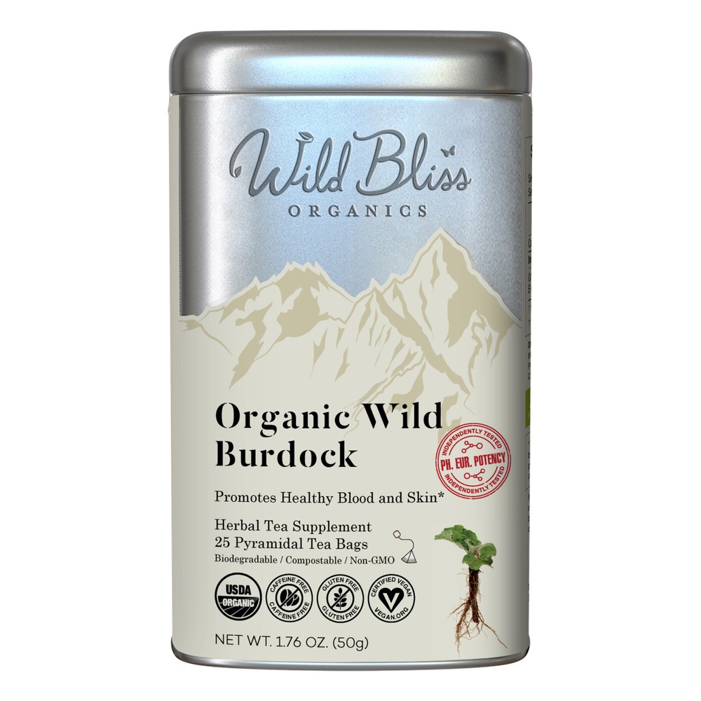 Organic Burdock Root Tea - Caffeine Free - Pharmacopoeia Quality