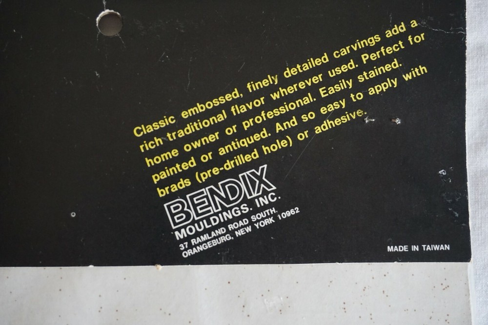 Bendix Molding Decorated Wood Carving new in package