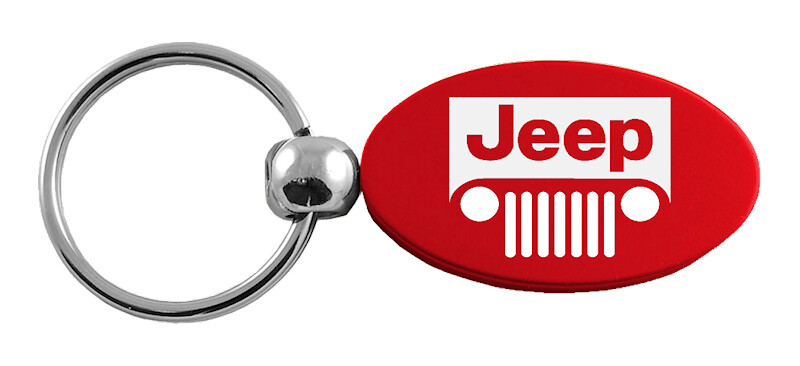 Jeep Grill Oval Key Ring (Red)