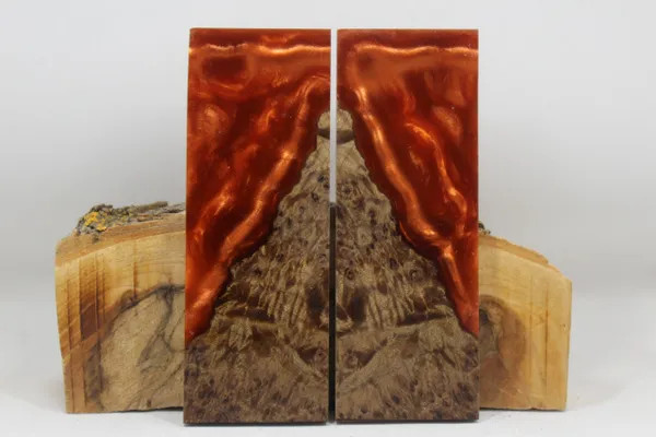 HYBRID STABILIZED MAPLE COPPER CUSTOM COMPOSITE KNIFE HANDLE MATERIAL (8134)