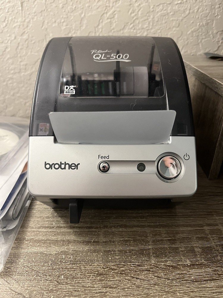 Brother QL-500 EC Thermal Label Printer & P-touch Labeler Bundle W Cords Tested