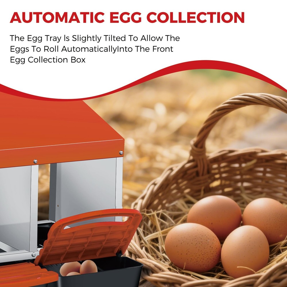 Chicken Nesting Box 4-Compartment Egg Laying Box Heavy-Duty Easy Egg Collection