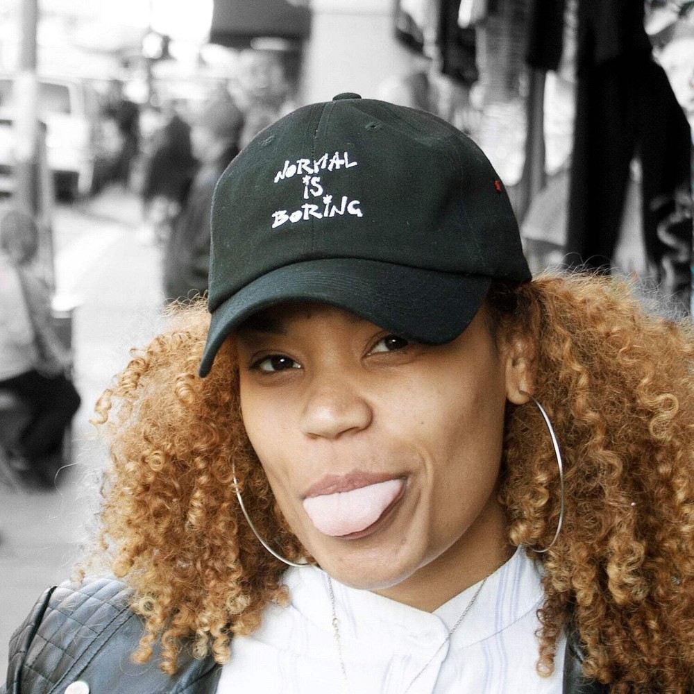 NORMAL IS BORING (strapback cap) - dad polo cotton hat - Black White Grey Red