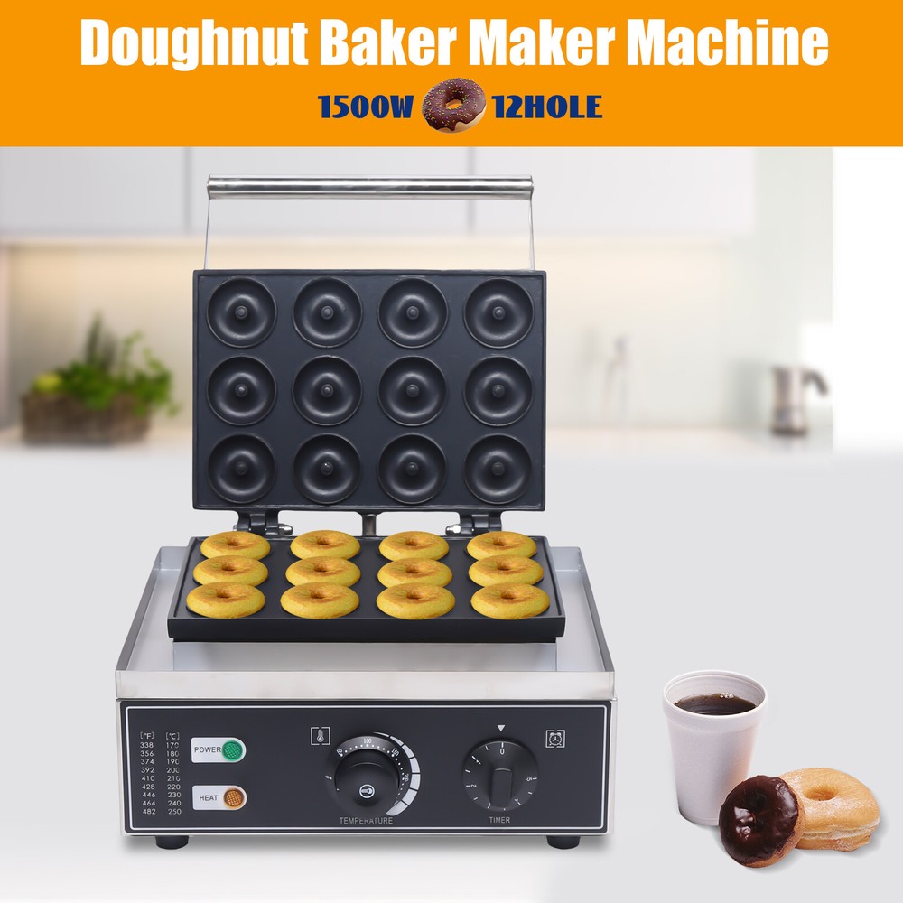 Donut Maker Machine Breakfast Snacks Maker 12 Doughnuts Making Machine Nonstick