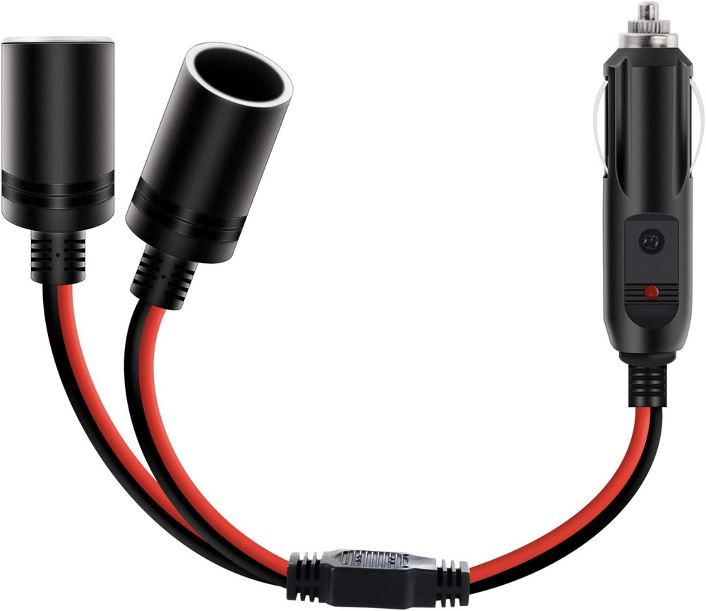 Nilight Car Cigarette Lighter Splitter Plug Socket 2-Way Splitter Splits 1 Car C