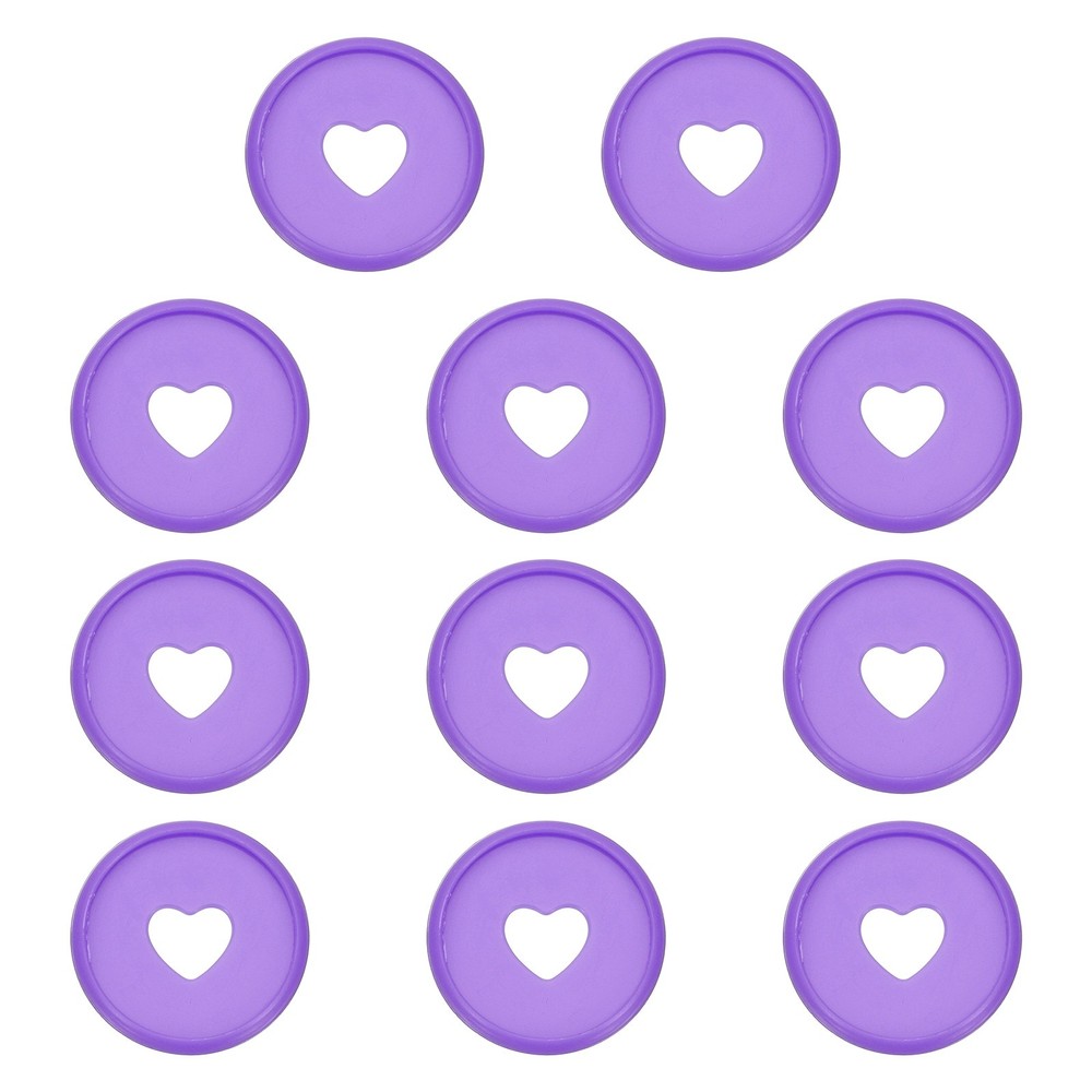 28mm Plastic Book Binding Discs, 11 Pack Expansion Discs Heart, Purple