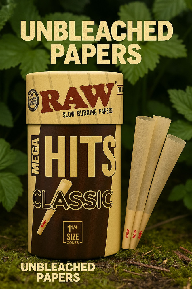 RAW Classic 1 1/4 Size Pre Rolled Cones | 100 Pack