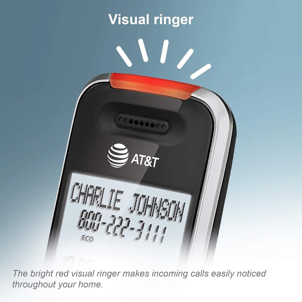 3-Handset Cordless Phone Set with Digital Answering & Intercom Functions