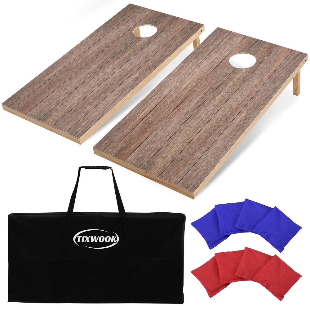 Solid Wood Cornhole Board Set, 4x2ft Regulation Cornhole Game Set with 8 Bean...