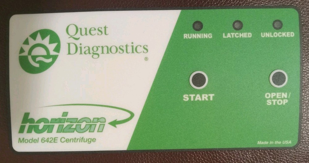 Drucker Diagnostics Front Panel Label For 642E  (Quest labels)