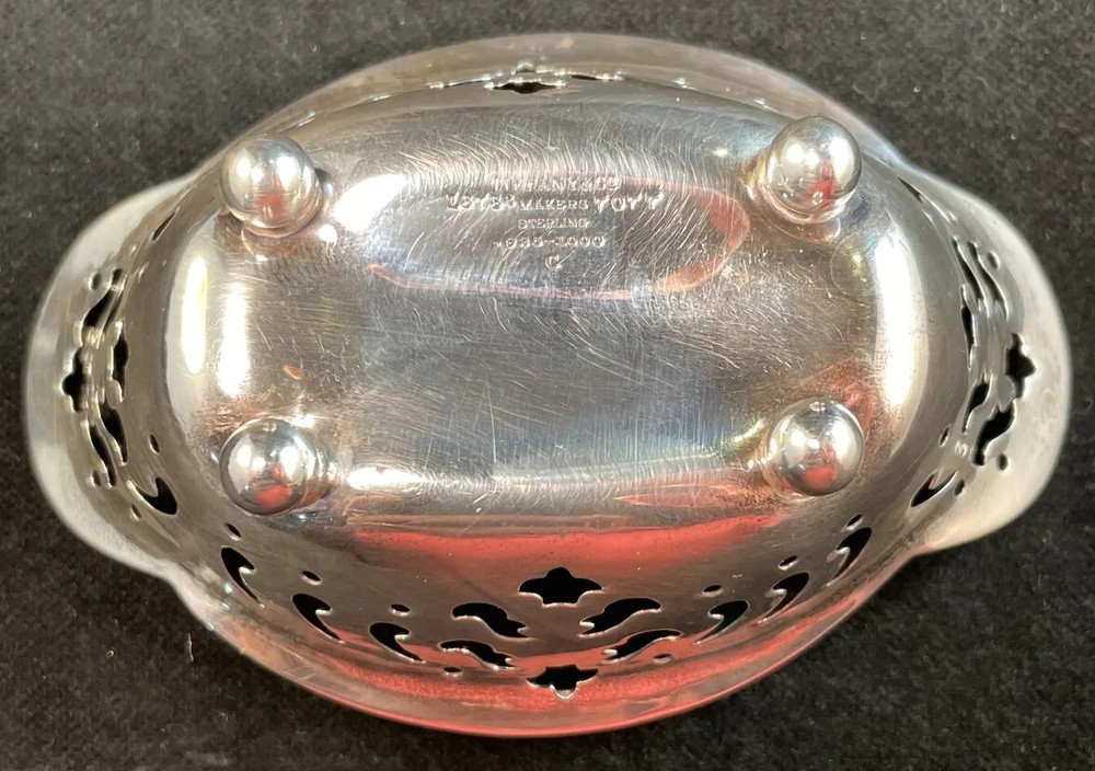 Tiffany Sterling Silver Pierced Candy / Nut Dish No Monogram VG condition