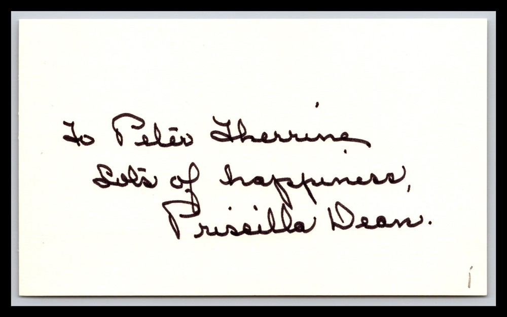 Priscilla Dean - Actress - 3x5 Card - Signed / Autograph (i)